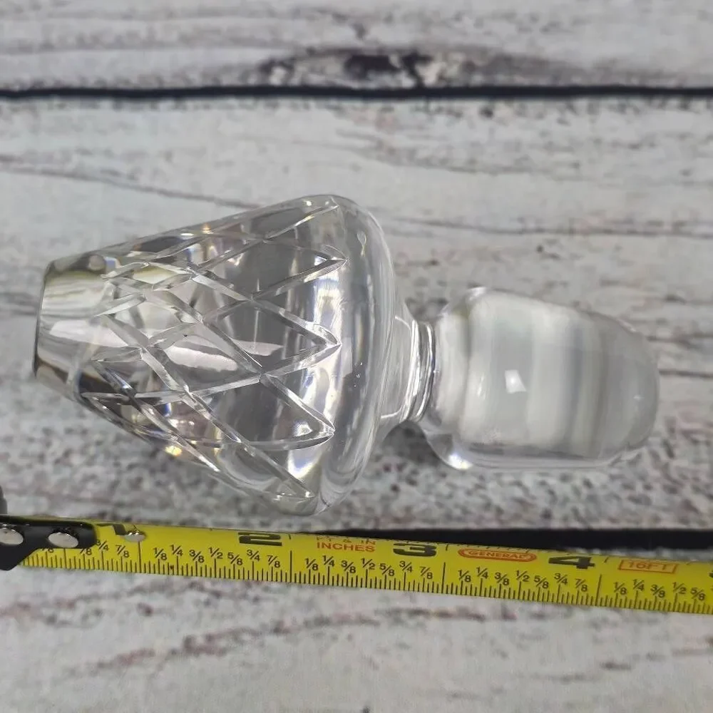 Vintage Clear Cut Glass Bottle Stopper Faceted Replacement
